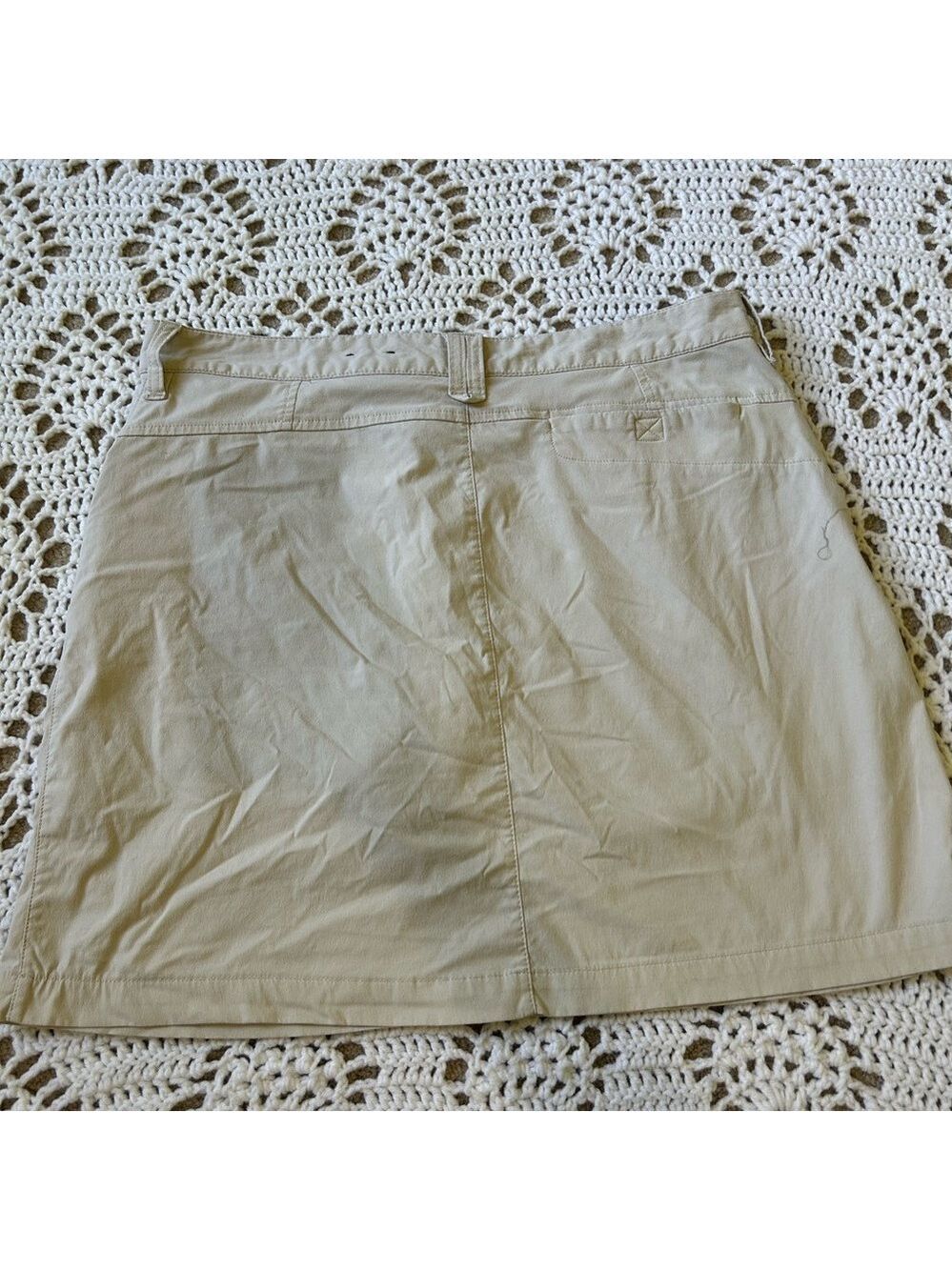 Eddie Bauer Womens Adventure Skort Lined Skirt Shorts Tan Size 10 Golf Vacation - Picture 12 of 13